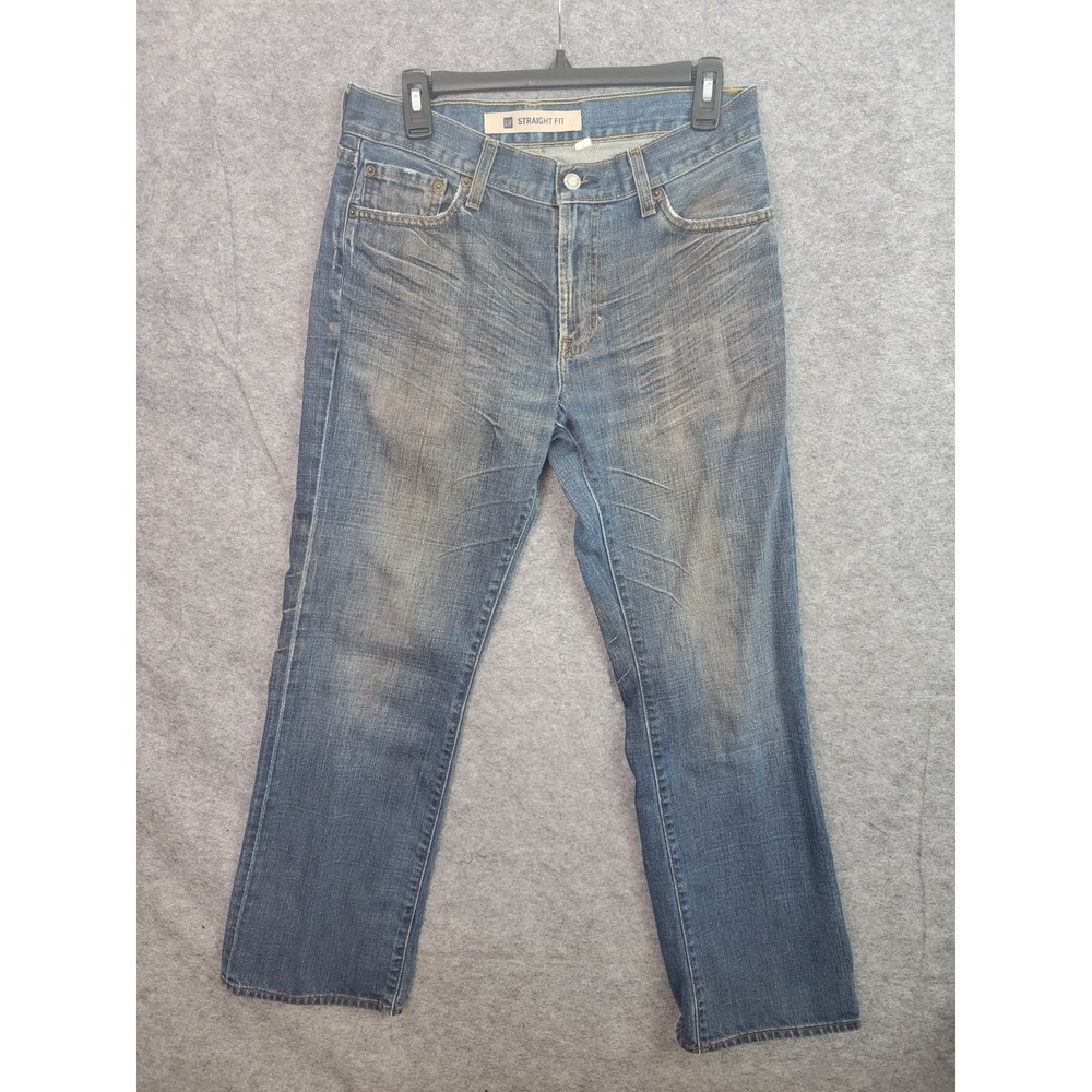 Gap Jeans Womens 14 Straight Fit Dark Wash Mid-Rise Denim Blue 308574-00